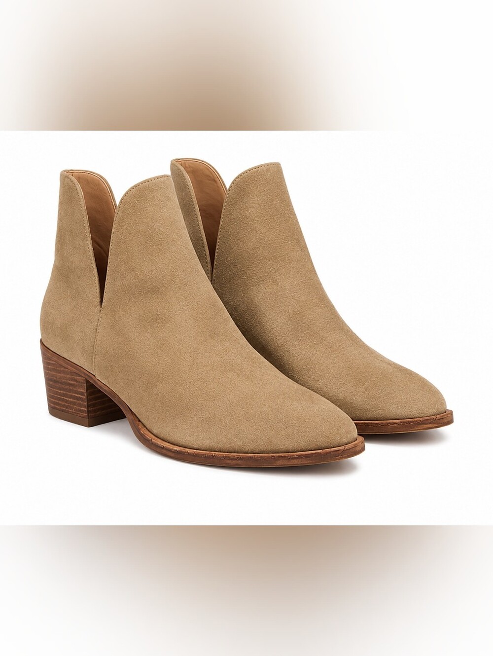 Free People Charm Double V Camel Suede Western Ankle Boots EU 40 Western Rodeo